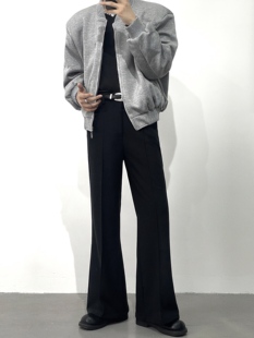 黑沧社/美式厚款毛呢微喇叭西裤男冬季垂坠感cleanfit裤子堆积感