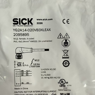 正品 订货2096234 020VB3XLEAX全新原装 sick德国西克YF2A14