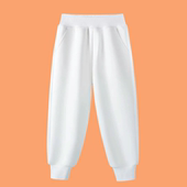 童装 儿童春秋裤 子男童女童休闲长裤 新款 宝宝白色黑色全棉运动裤