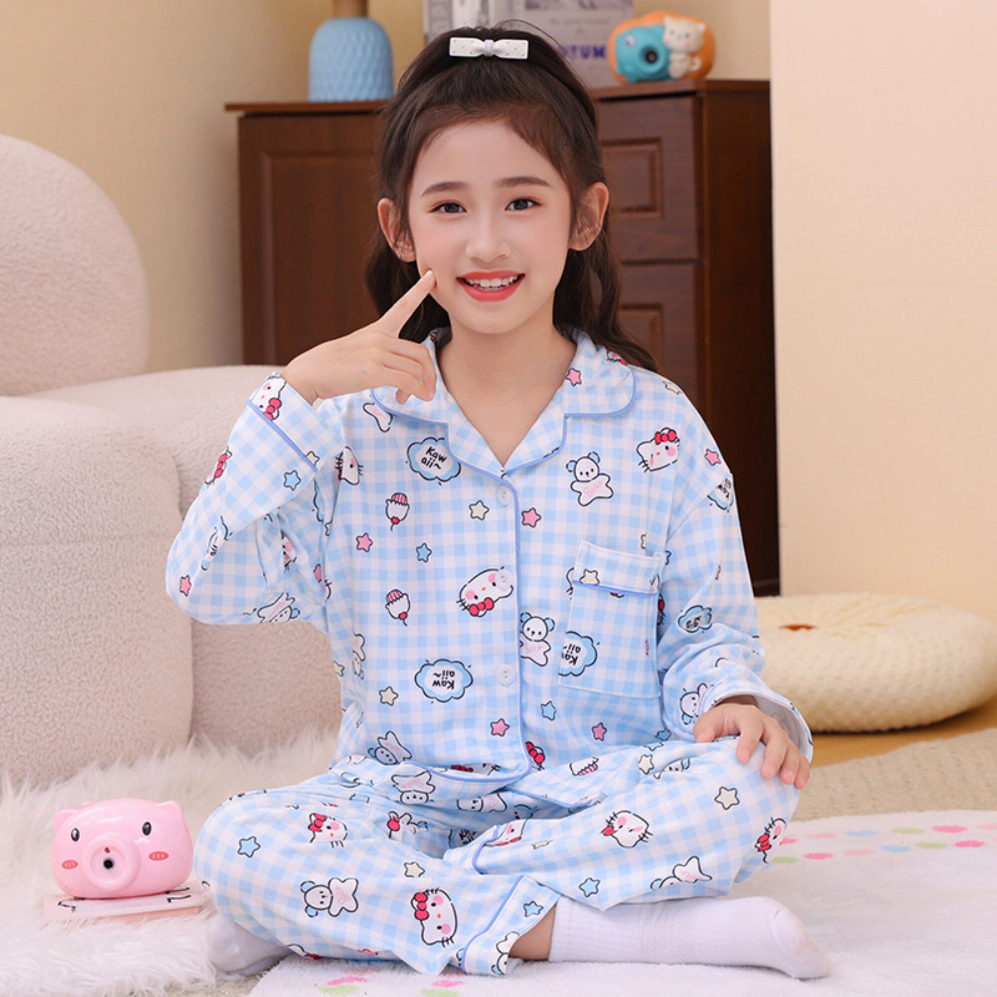 女童睡衣流行十五周岁裤子八十七空调服十八岁德绒冬季加绒秋冬款