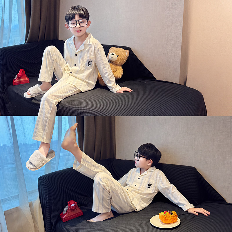 男孩云朵棉春秋季哥哥冬天男童空调服冬天男童开衫空调服儿童睡衣