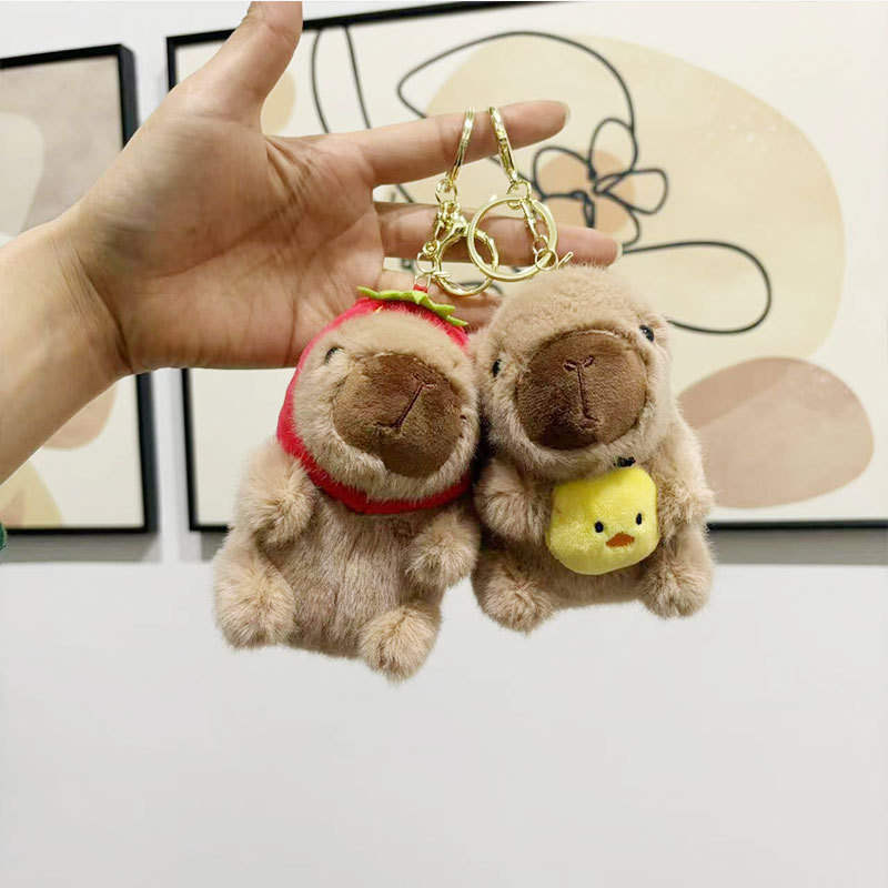 卡皮巴拉水豚毛绒钥匙扣挂件可爱包包挂饰娃娃机公仔玩偶礼物