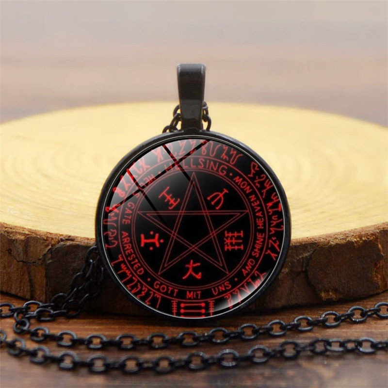 皇家国教骑士团地狱之歌时光宝石吊坠项链复古毛衣链饰品