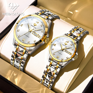 镶嵌天然真钻瑞士认证正品 牌情侣手表2025新机械表男女一对名腕表