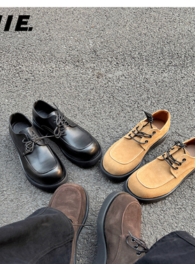 郑不凡CNIE凡越【增高】2025小个子男显高反绒皮厚底复古休闲鞋靴