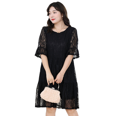 连衣裙加肥胖妹妹宽松显瘦遮肚