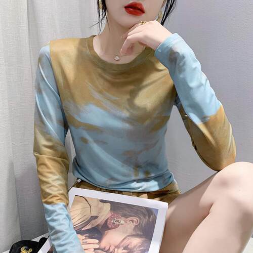 长袖休闲风网纱欧货欧货修身时