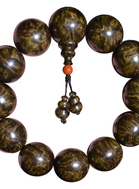 楠木缘龙胆纹金丝楠木手串男