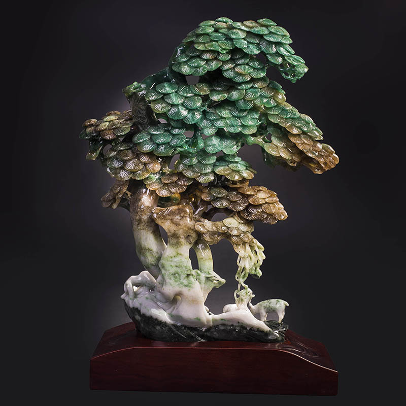 玉神工艺河南省玉雕大师侯庆军俏色山水系列家居摆件松风长歌