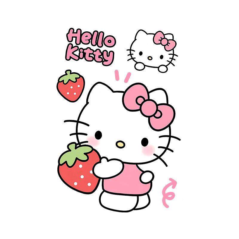 Hellokitty可爱少女心墙贴儿童房装饰凯蒂猫贴纸卧室房门自粘加厚