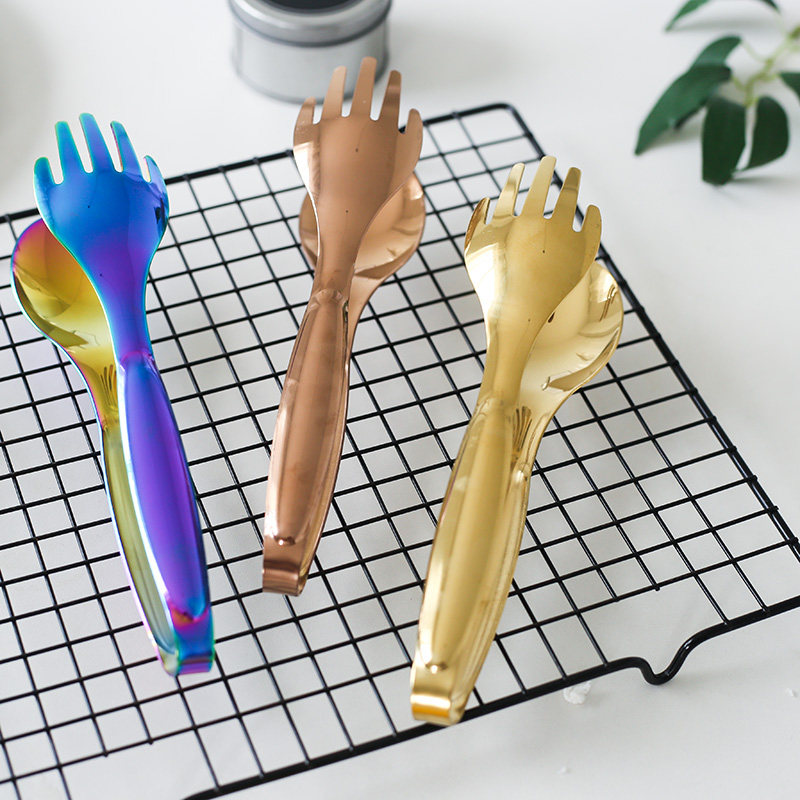 创意新颖多用途精致食品夹家用野餐多色彩色食物夹子牛排夹