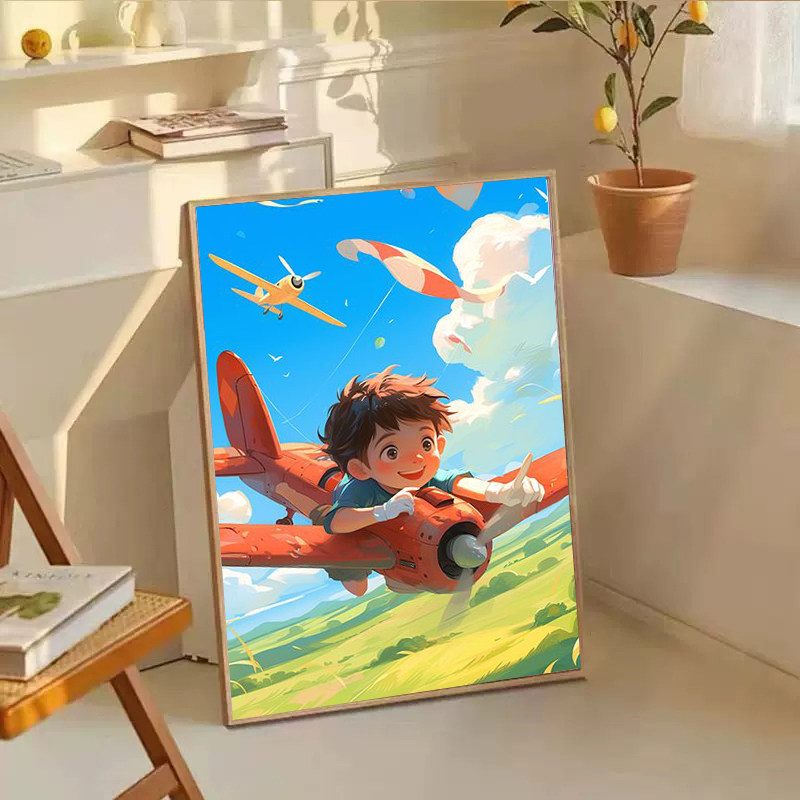 六一儿童节钻石贴画2025新款满钻带框手工diy点贴画儿童房十字绣,居家布艺,钻石绣,淘宝优惠券,粉丝福利购,淘宝优惠卷