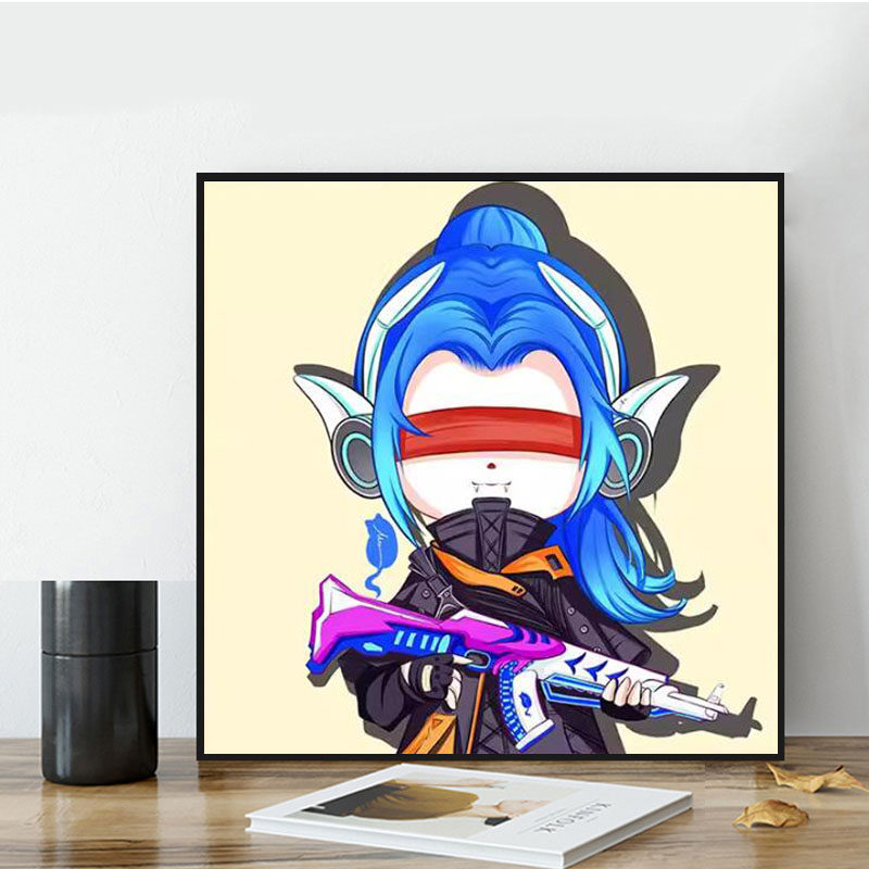 卡通和平精英钻石贴画2025新款5d满钻手工diy贴钻带框卧室装饰画,居家布艺,钻石绣,淘宝优惠券,粉丝福利购,淘宝优惠卷