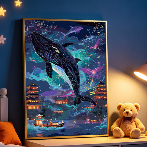 梦幻云澜灵鲸古城2026新款钻石画