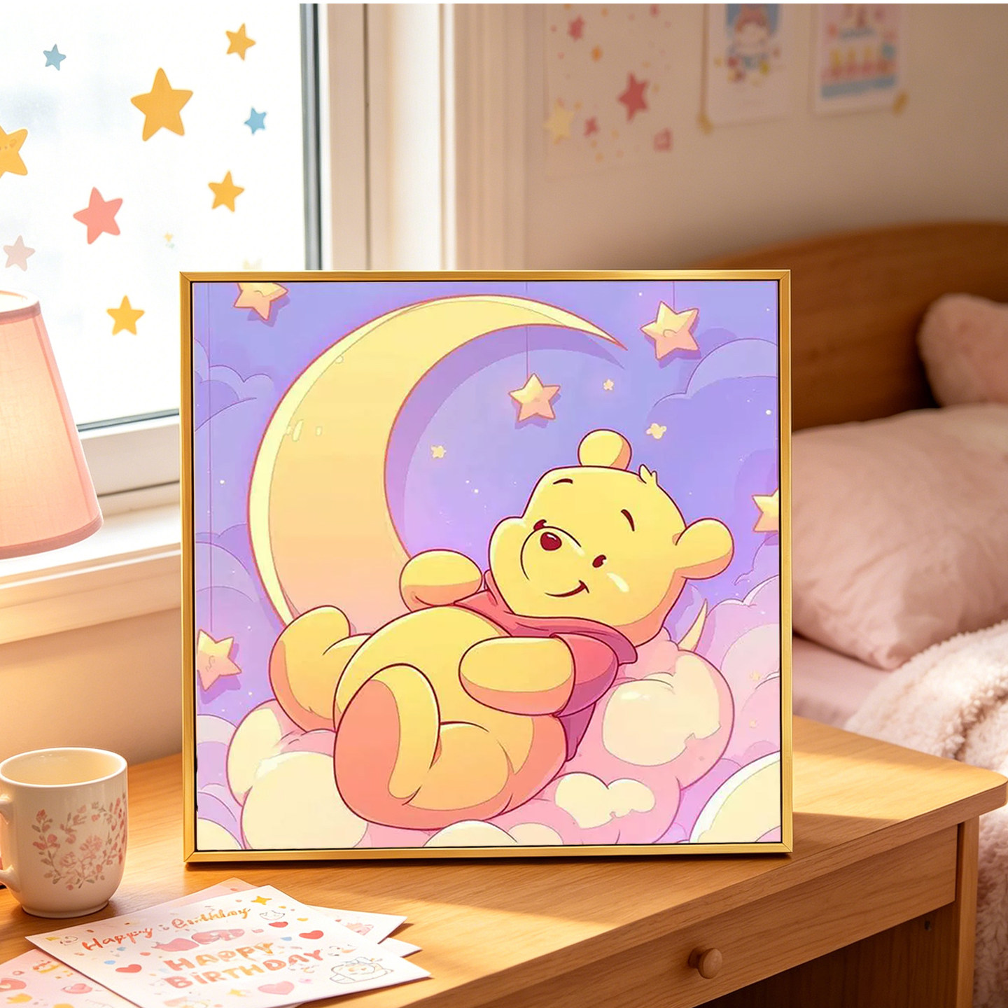 可爱卡通小熊维尼5d钻石画2026年新款儿童房小朋友diy满钻装饰画