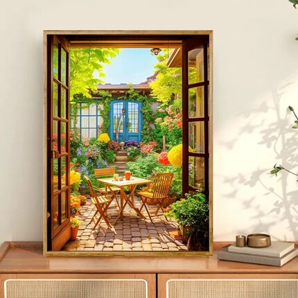 2026新款ins中式岁月静好钻石画满钻手工diy有框田园风景画钻石绣