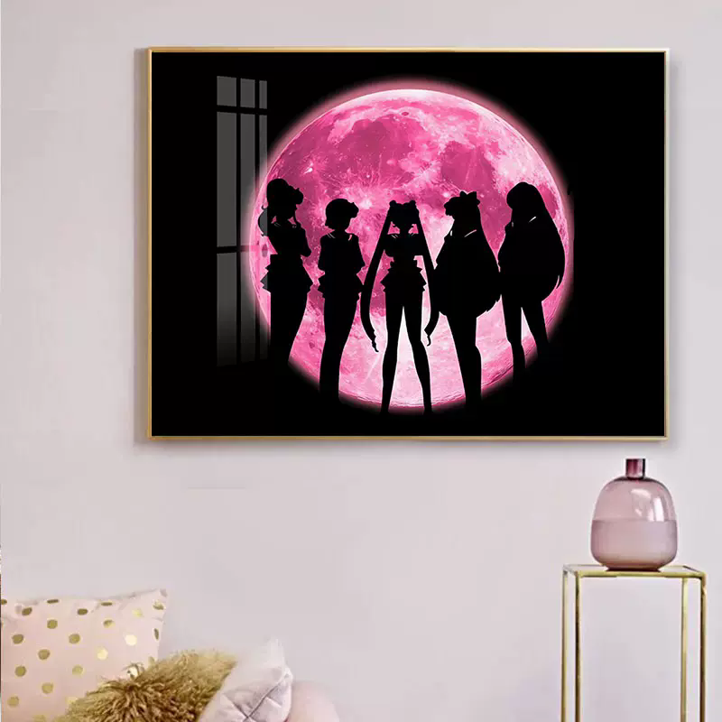 美少女战士十字绣2025新款5d满钻手工钻石贴画带相框客厅装饰画