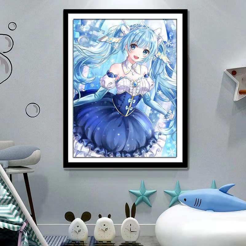钻石画满钻卡通动漫初音未来公主殿下可爱女孩少女卧室贴钻粘贴画