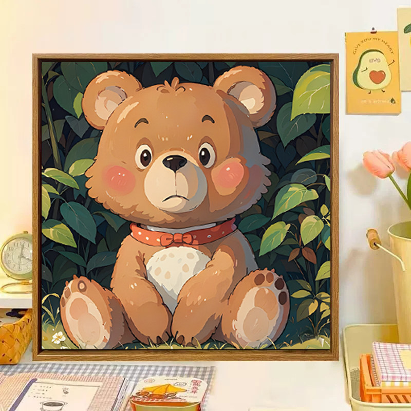 可爱的小熊十字绣2025新款5d满钻手工钻石贴带相框卧室装饰画,居家布艺,钻石绣,淘宝优惠券,粉丝福利购,淘宝优惠卷