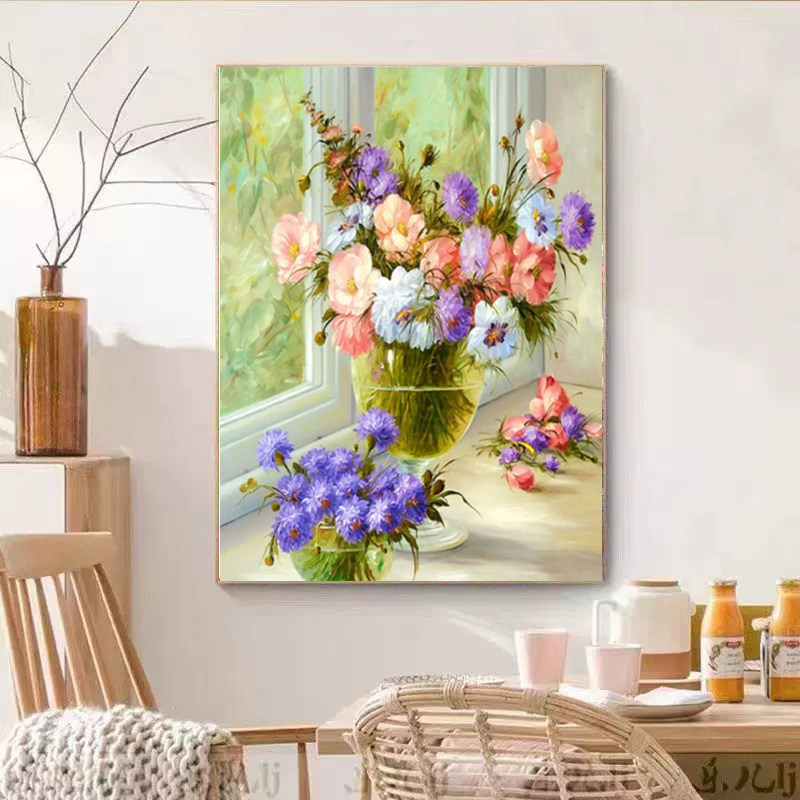 莫奈梵高花朵钻石贴画2025新款满钻手工diy粘贴画带框客厅十字绣,居家布艺,钻石绣,淘宝优惠券,粉丝福利购,淘宝优惠卷