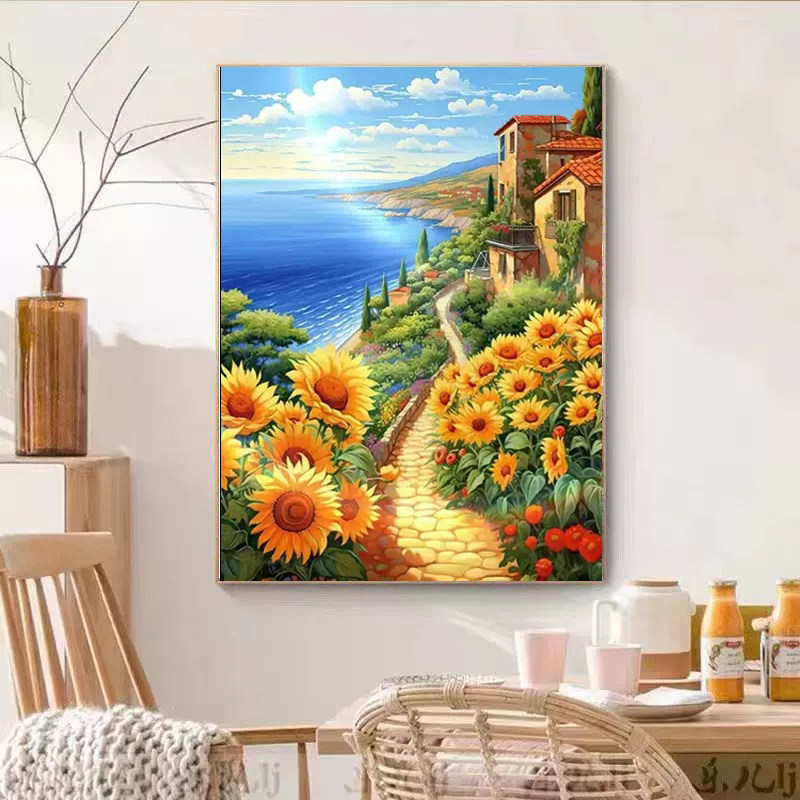 向日葵路边小屋2025新款钻石贴画