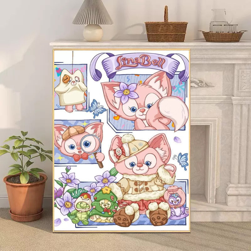 卡通玲娜贝尔十字绣2025新款儿童手工diy贴钻带相框卧室装饰画,居家布艺,钻石绣,淘宝优惠券,粉丝福利购,淘宝优惠卷