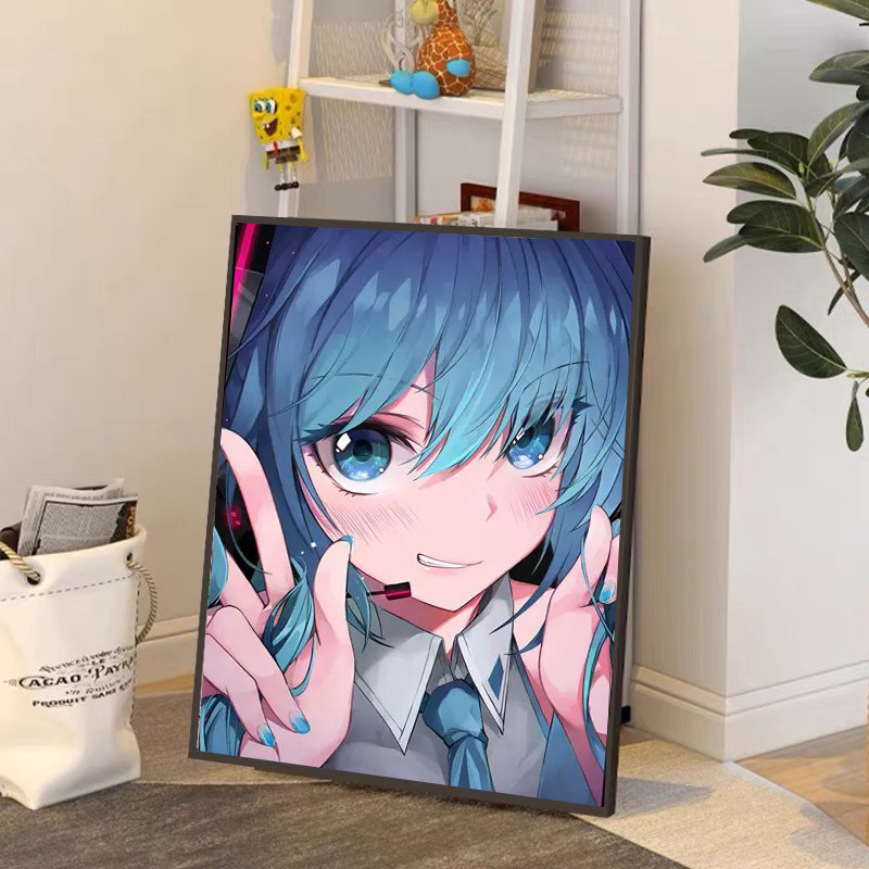 初音未来殿下十字绣2025新款5d满钻手工diy贴钻带相框装饰画,居家布艺,钻石绣,淘宝优惠券,粉丝福利购,淘宝优惠卷