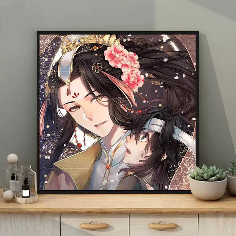 卡通天官赐福钻石画2025新款满钻手工diy贴钻带框客厅卧室装饰画,居家布艺,钻石绣,淘宝优惠券,粉丝福利购,淘宝优惠卷