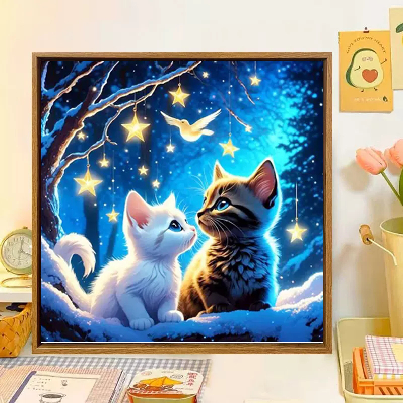 超级好看可爱动物猫咪钻石画