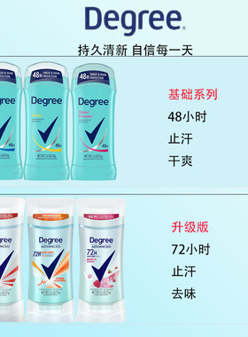 现货美国Degree止汗膏女士止汗干爽清香去hu臭持续时间长去异味
