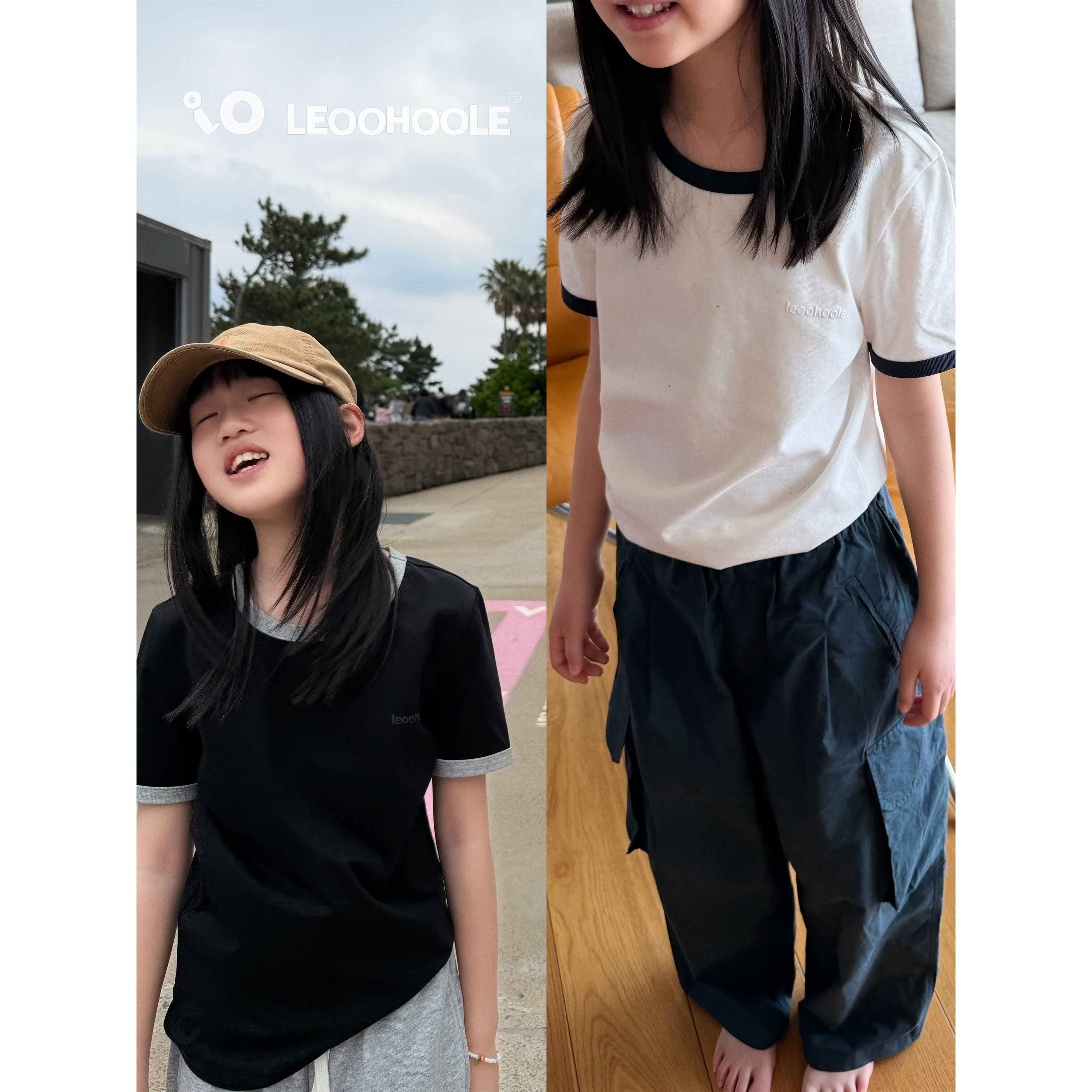 LEOOHOOLE | 哦哦乐 vintage撞色干净利落短袖T恤图片