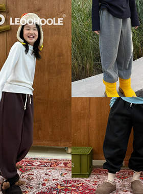 LEOOHOOLE | 哦哦乐  上学神裤束脚口松紧腰加绒运动裤