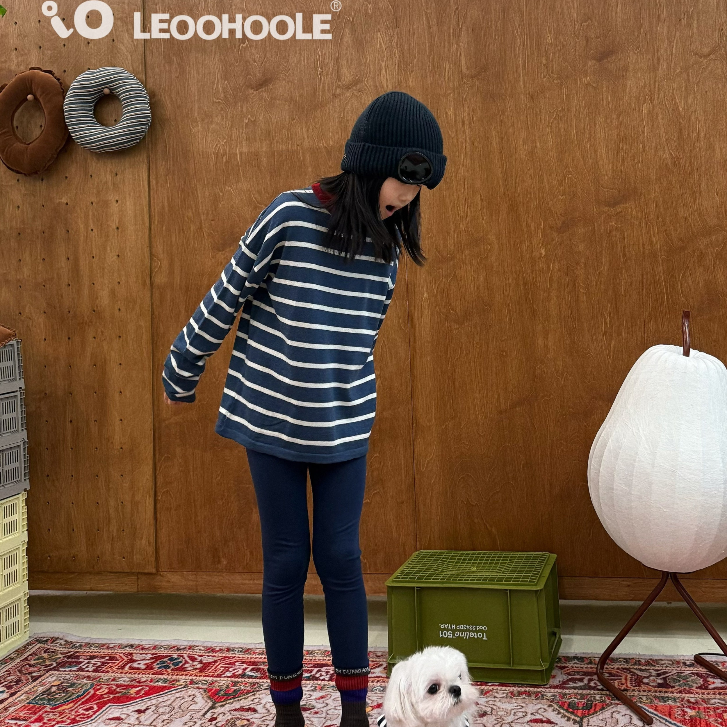 LEOOHOOLE | 哦哦乐 100%超细美利奴羊毛恒温保暖条纹上衣针织衫图片