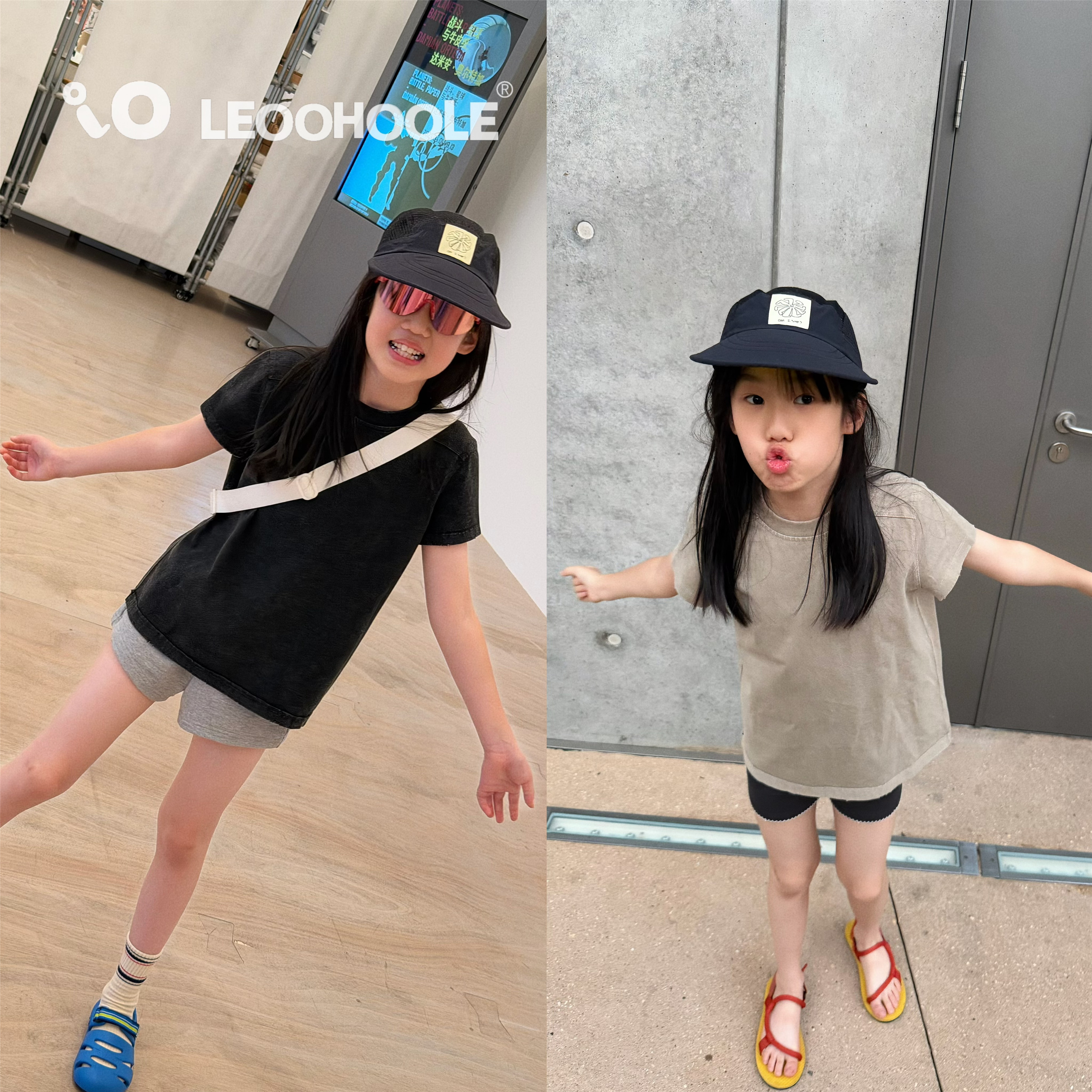 LEOOHOOLE | 哦哦乐 挚爱私服轻奢重工艺褪洗炒盐雪花短袖T恤亲子图片