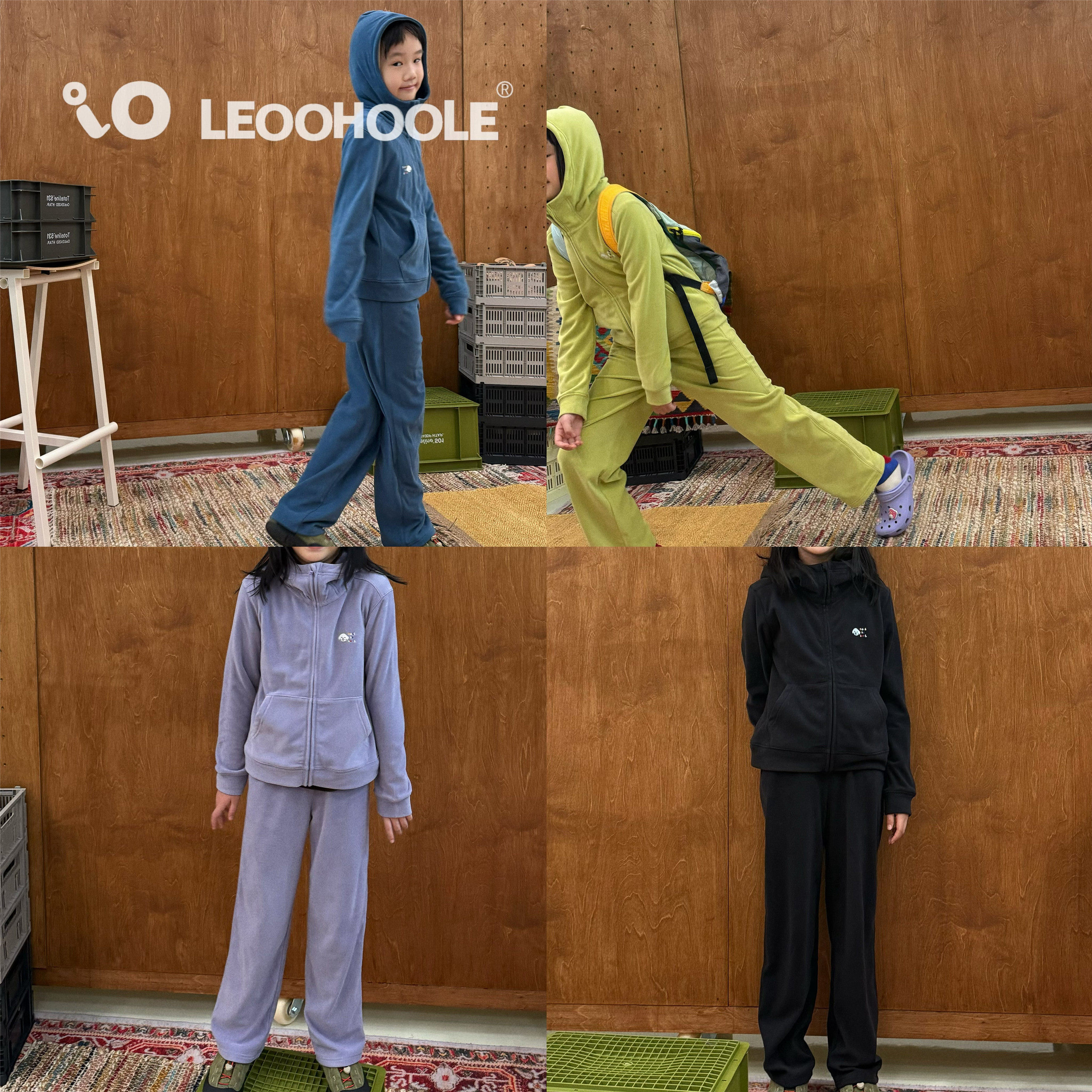 LEOOHOOLE | 哦哦乐双面绒面保暖卫衣外套+裤子 瑜伽网球运动套装图片