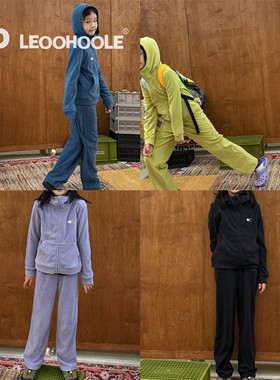LEOOHOOLE | 哦哦乐双面绒面保暖卫衣外套+裤子 瑜伽网球运动套装