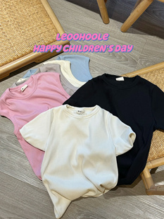 LEOOHOOLE T恤&背心 哦哦乐 定番基础坑条纯色短袖
