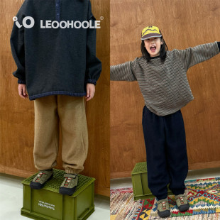 高品质颗粒细卷有里衬束脚口羊毛裤 LEOOHOOLE 哦哦乐