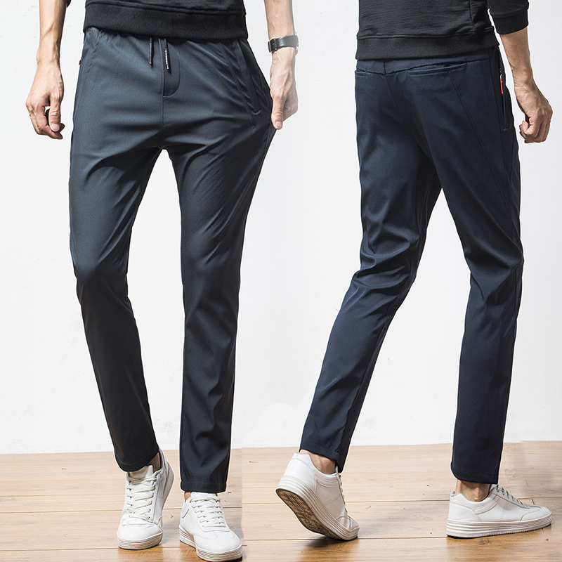 2020 Ice silk pants air conditioner trousers Korean Edition Trend Versatile elastic man leisure time Self cultivation Pencil Pants summerin the Men's clothing, Casual pants  category - from Buy2taobao.com to provide professional Taobao agent buy service