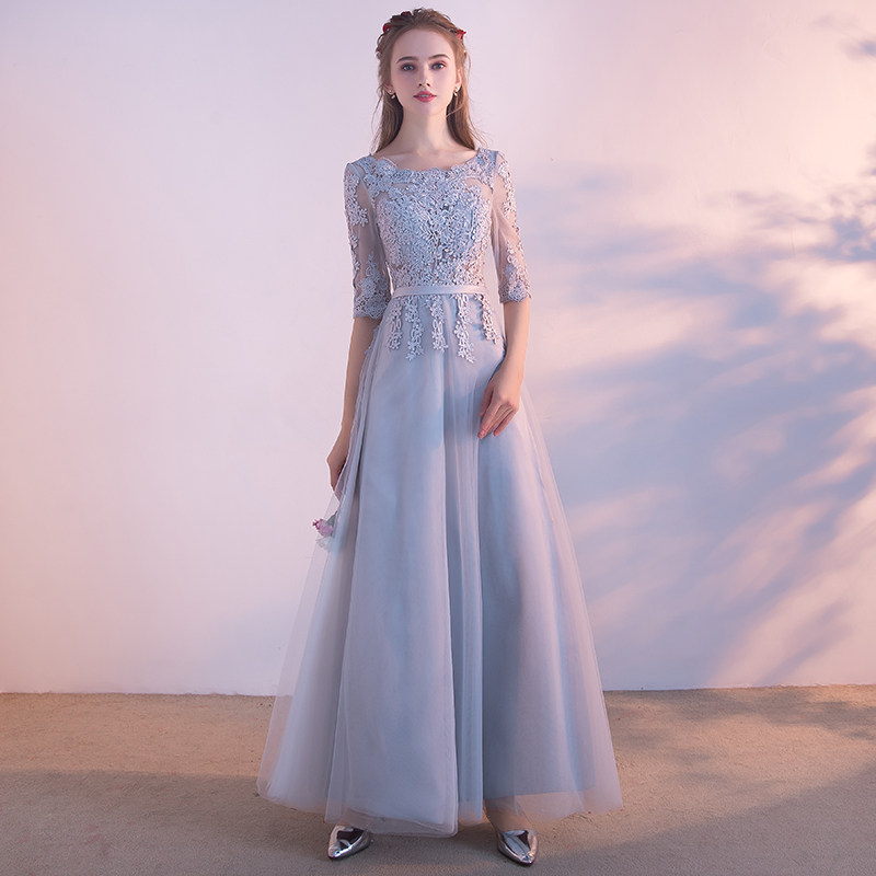 晚礼服2019新款夏款宴会优雅长袖伴娘服长款仙气质连衣裙礼服女在类目 女装/女士精品, 婚纱/旗袍/礼服, 礼服/晚装中 - 来自Buy2taobao.com提供专业的淘宝代购服务