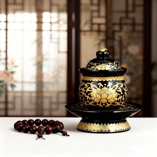 供奉观音供水杯供佛水杯佛前圣水杯黑色供杯佛杯家用净水杯仙家杯