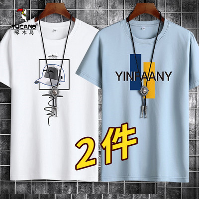 啄木鸟2025夏季新款男士纯棉T恤