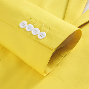 主推男士镂空大码单西15个纯色外贸跨境K711柠黄修身西服p85图片