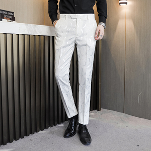 主推男士工作服大码修身西裤婚礼时尚外贸跨境U8660黑色p80图片