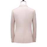 主推男士大码西服三件套双排扣14纯色外贸跨境7110杏色支架p188，男装西服，星座1616