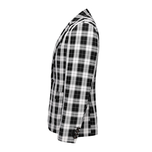 主推男士大码西服单西修身时尚一粒扣外贸跨境750黑白 p150图片