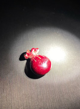 天然原矿朱砂全透光原石雕刻钱袋福袋吊坠男女款挂件收藏送礼