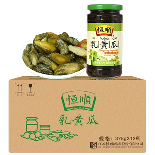 恒顺乳黄瓜375g*12瓶装 香脆小咸菜佐餐下饭菜酱菜腌制泡菜酱黄瓜