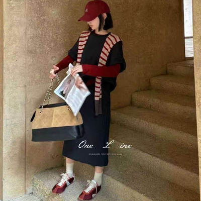 时髦洋气围巾卫衣套装三件套潮