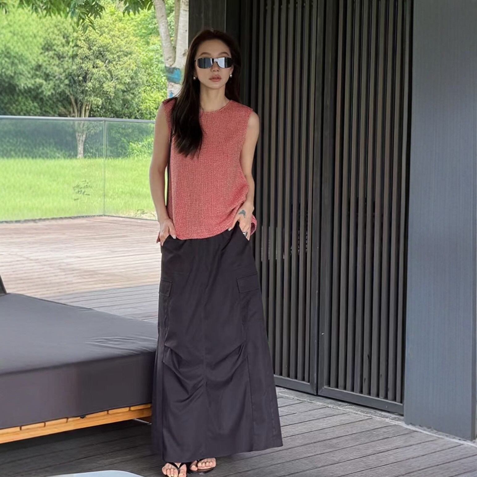 复古红棉麻外穿时尚坎肩背心女潮